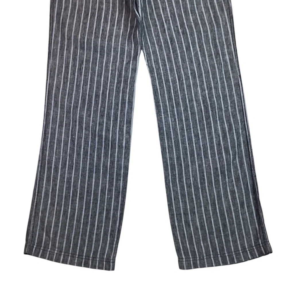 Tommy Bahama Santiago Linen Striped Pant Wide Leg Gray - Picture 6 of 9